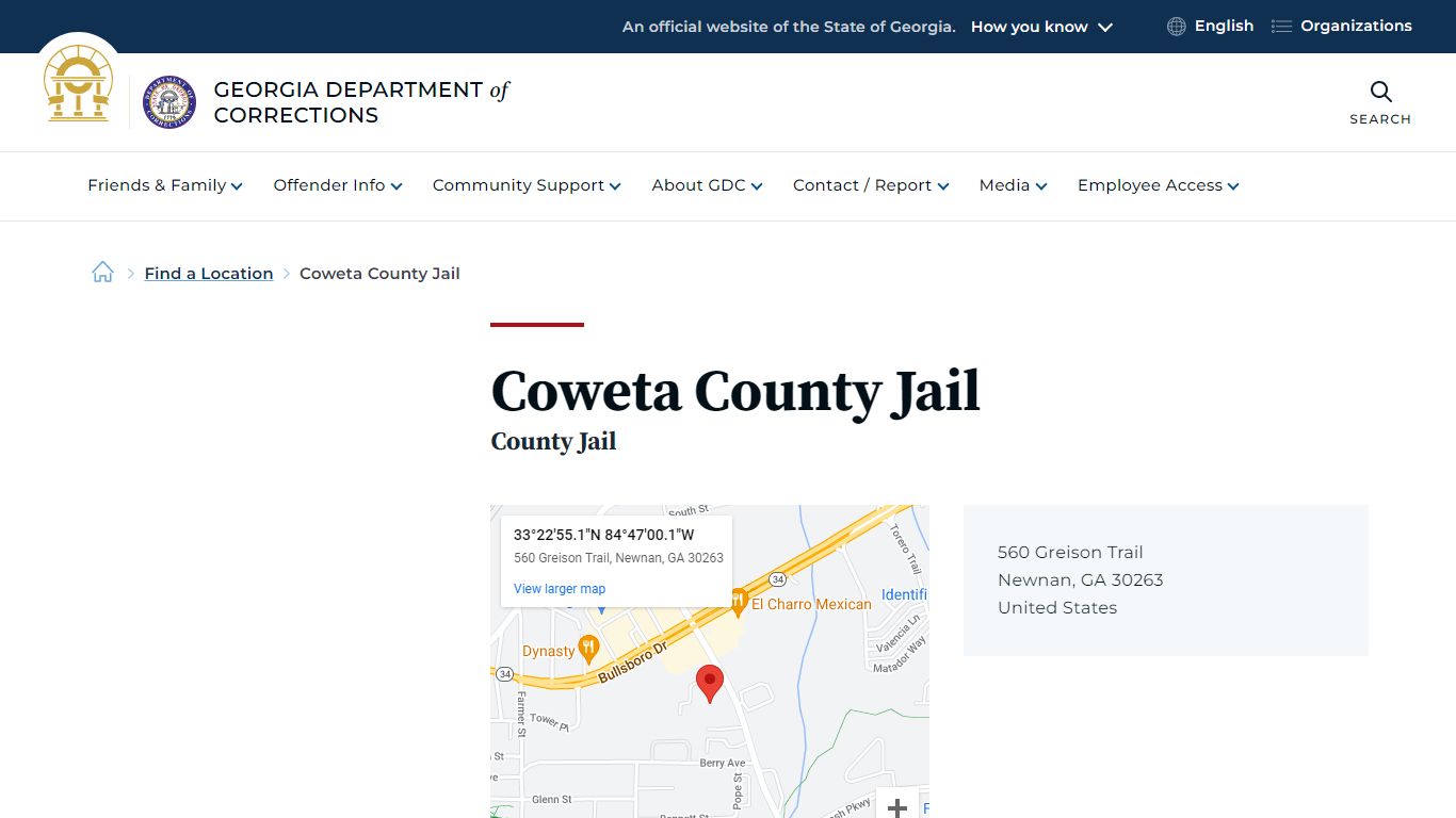 Coweta County Jail | Georgia Department of Corrections