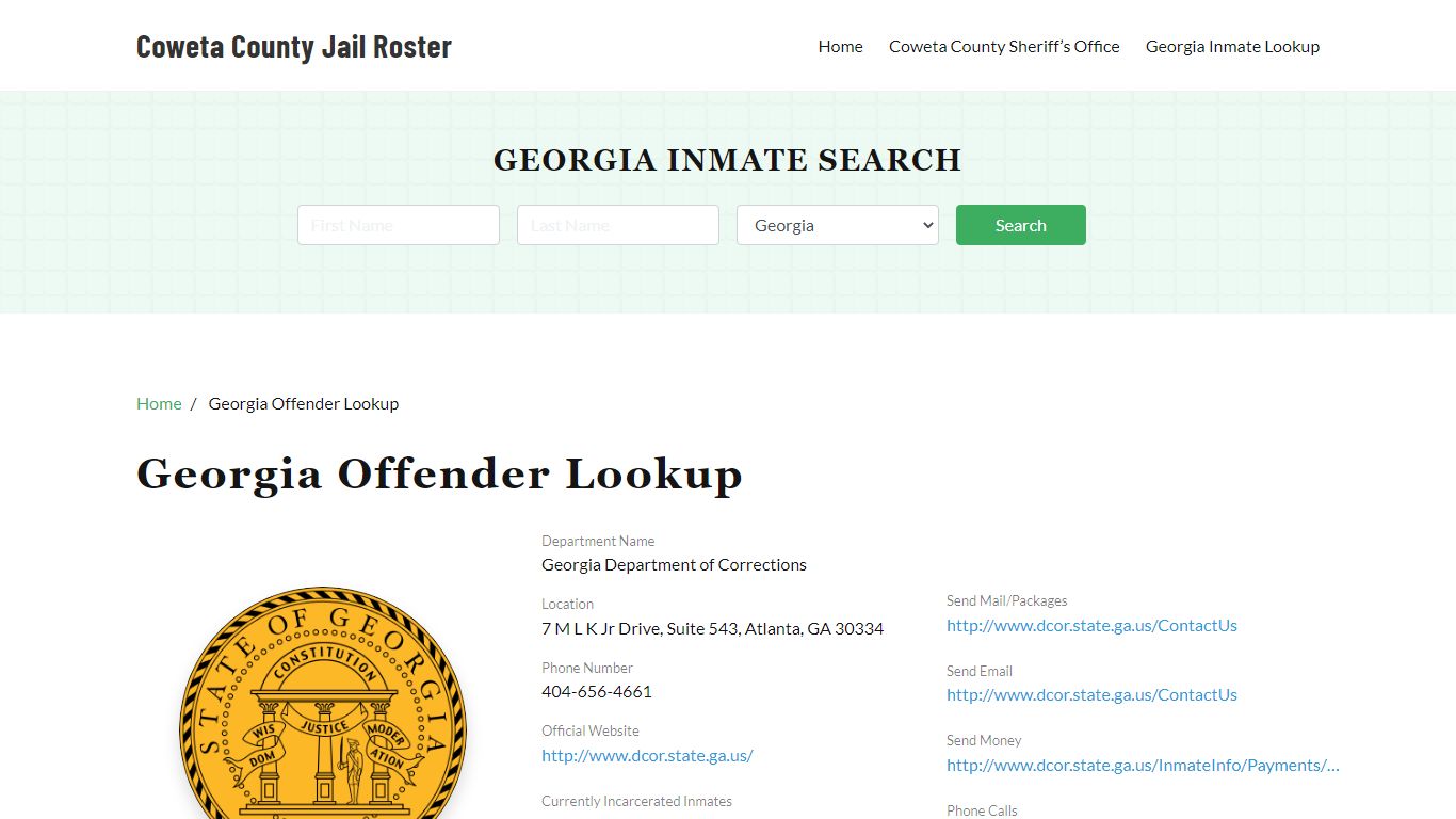 Georgia Inmate Search, Jail Rosters